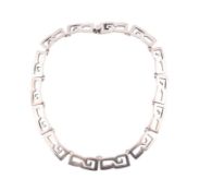 CONTEMPORARY MEXICAN SILVER PANEL NECKLACE