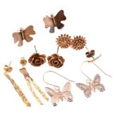 COLLECTION OF 9CT GOLD EARRINGS AF