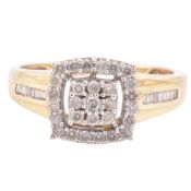 HALLMARKED 9CT GOLD & DIAMOND RING