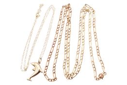 TWO 9CT GOLD CHAIN NECKLACES