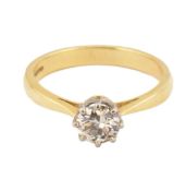 HALLMARKED 18CT GOLD & DIAMOND SOLITAIRE RING