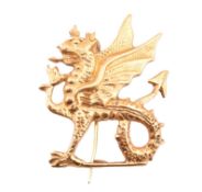 18CT GOLD WELSH DRAGON BROOCH PIN