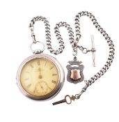HALLMARKED SILVER POCKET WATCH ON CHAIN