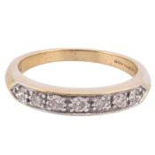 HALLMARKED 9CT GOLD & DIAMOND HALF HOOP RING
