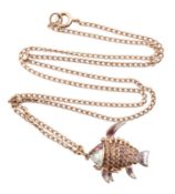 ENAMEL FISH PENDANT NECKLACE