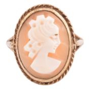 HALLMARKED 9CT GOLD CAMEO RING