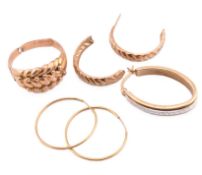 COLLECTION OF 9CT GOLD JEWELLERY & FRAGMENTS AF