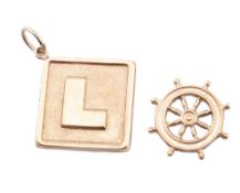 TWO HALLMARKED 9CT GOLD CHARMS