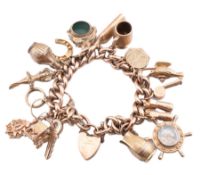 HALLMARKED 9CT GOLD CHARM BRACELET