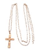HALLMARKED 9CT GOLD CRUCIFIX PENDANT NECKLACE