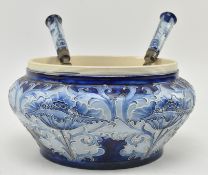 WILLIAM MOORCROFT FOR MACINTYRE - LATE 19TH CENTURY FLORIAN WARE POPPY BOWL & LADLES