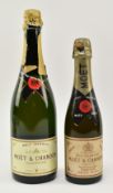MOET & CHANDON - TWO BRUT & DRY IMPERIAL CHAMPAGNE BOTTLES (2)