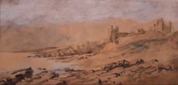 CHARLES WEST COPE (1811-1890) - DUNSTANBURGH CASTLE - & EDITED PROOF BIOGRAPHY
