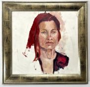 ROBIN SYMES (1939-2023) - UNTITLED PORTRAIT OF LADY WITH RED HAIR