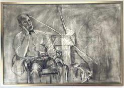 ROBIN SYMES (1939-2023) - UNTITLED BLACK & WHITE PORTRAIT OF MALE