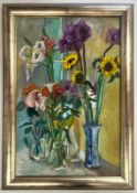 ROBIN SYMES (1939-2023) - UNTITLED STILL LIFE PAINTING WITH FLOWERS