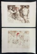 ROBIN SYMES (1939-2023) - TWO ETCHINGS ON PAPER PAINTINGS