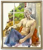 ROBIN SYMES (1939-2023) - UNTITLED PORTRAIT OF MAN BY THE WINDOW