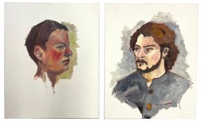 ROBIN SYMES (1939-2023) - TWO UNTITLED PORTRAIT STUDIES