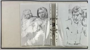 ROBIN SYMES (1939-2023) - FOLDER OF ORIGINAL SKETCHES AND DRAWINGS