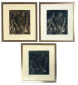 ROBIN SYMES (1939-2023) - THREE UNTITLED MALES NUDE ETCHINGS