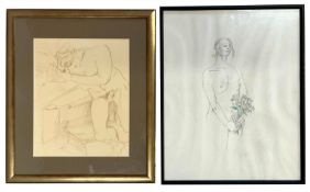 ROBIN SYMES (1939-2023) - UNTITLED TWO NUDE PORTRAITS