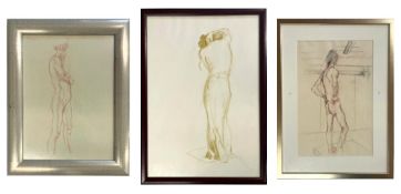 ROBIN SYMES (1939-2023) - THREE UNTITLED NUDE STUDIES OF FIGURES