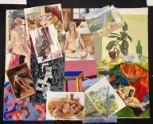 ROBIN SYMES (1939-2023) - CIRCA 27 ACRYLIC & WATERCOLOUR PAINTINGS