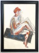 ROBIN SYMES (1939-2023) - UNTITLED FULL BODY NUDE CHALK DRAWING