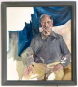 ROBIN SYMES (1939-2023) - UNTITLED PORTRAIT OF MAN IN GREY SHIRT
