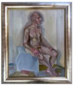 ROBIN SYMES (1939-2023) - UNTITLED PORTRAIT OF SEATED NUDE MAN