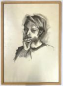 ROBIN SYMES (1939-2023) - UNTITLED PORTRAIT OF MALE THINKING