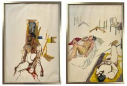 ROBIN SYMES (1939-2023) - TWO UNTITLED LIFE DRAWING STUDIES