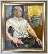 ROBIN SYMES (1939-2023) - UNTITLED PORTRAIT OF MAN IN WHITE SHIRT