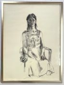 ROBIN SYMES (1939-2023) - UNTITLED FEMALE PORTRAIT SEATED