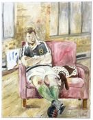 ROBIN SYMES (1939-2023) - UNTITLED PORTRAIT OF RUGBY PLAYER