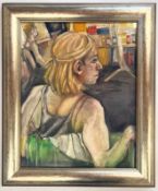 ROBIN SYMES (1939-2023) - UNTITLED PORTRAIT OF LADY FROM THE BACK