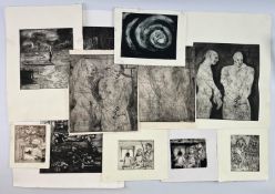 ROBIN SYMES (1939-2023) - 11 ORIGINAL ETCHINGS ON PAPER PAINTINGS
