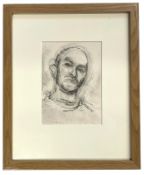 ROBERT DUKES (CIRCLE OF ROBIN SYMES) - SELF PORTRAIT PENCIL ON PAPER