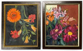 ROBIN SYMES (1939-2023) - TWO UNTITLED STILL LIFE WITH FLOWERS