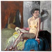 ROBIN SYMES (1939-2023) - UNTITLED PORTRAIT OF NUDE SITTER