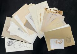 ROBIN SYMES (1939-2023) - ORIGINAL SKETCHPAD OF DRAWINGS AND SKETCHES