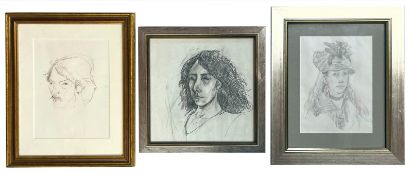 ROBIN SYMES (1939-2023) - THREE UNTITLED PORTRAIT STUDIES