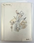 ROBIN SYMES (1939-2023) - FOLDER OF ORIGINAL ARTWORKS, DRAWINGS & SKETCHES