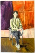 ROBIN SYMES (1939-2023) - UNTITLED PORTRAIT OF LADY SEATED
