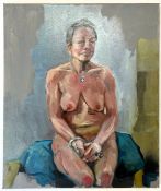 ROBIN SYMES (1939-2023) - UNTITLED NUDE PORTRAIT OF SEATED LADY