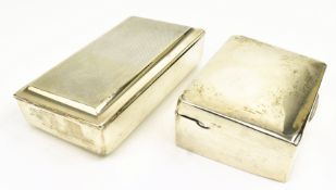 TWO 20TH CENTURY HALLMARKED SILVER CIGARETTE BOXES