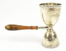 A 20TH CENTURY HALLMARKED SILVER DOUBLE JIGGER