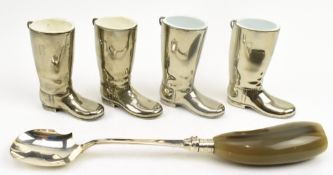 TWO PAIRS OF 20TH CENTURY GRENADIER SILVER PLATED HUNTING BOOTS
