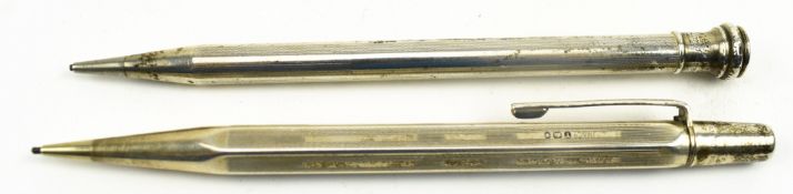 TWO 20TH CENTURY HALLMARKED SILVER PROPELLING PENCILS